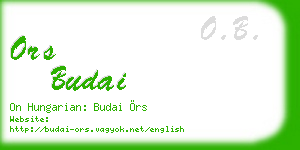 ors budai business card